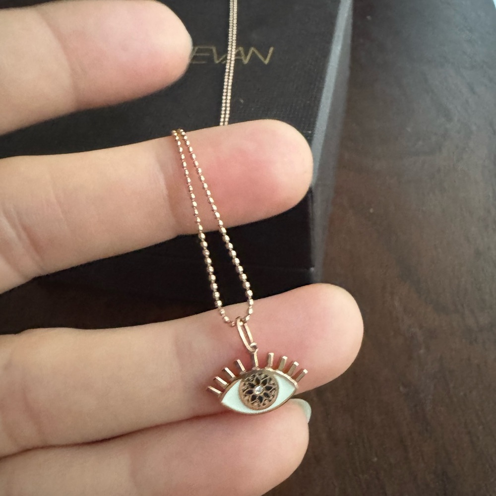 Sydney Evan 14kt Rose Gold Evil Eye Necklace MAKE OFFER - Picture 4 of 7
